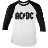 AC/DC Black Logo Retro Baseball Long Sleeve Tee