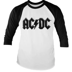 AC/DC Black Logo Retro Baseball Long Sleeve Tee