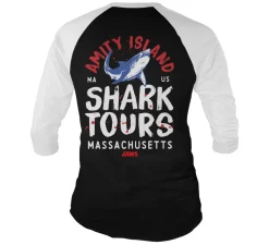 Amity Island Shark Tours Baseball 3/4 Sleeve Tee