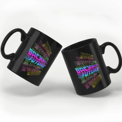 Back To The Future Neon Logos Mug