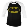 Batman Distressed Logo Baseball 3/4 Sleeve Tee