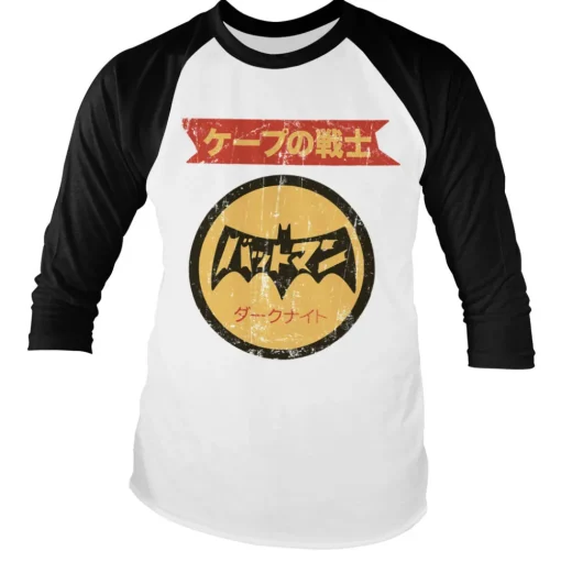 Batman Japanese Retro Logo Baseball Long Sleeve Tee