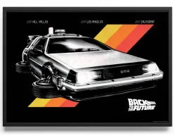 Black Retro DeLorean Poster