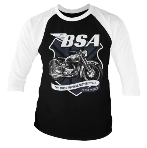 B.S.A. 650 Shield Baseball 3/4 Sleeve Tee