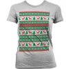 Christmas Knit Pattern Red/Green Girly T-Shirt