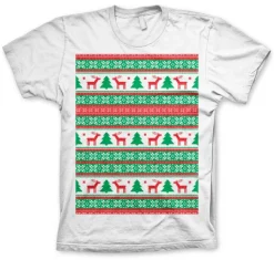 Christmas Knit Pattern Red/Green T-Shirt