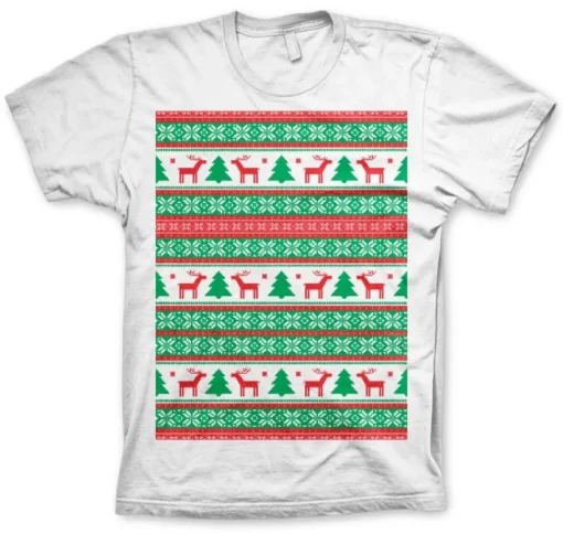 Christmas Knit Pattern Red/Green T-Shirt