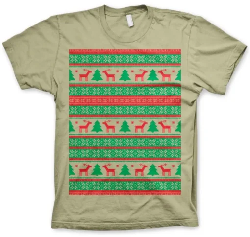 Christmas Knit Pattern Red/Green T-Shirt