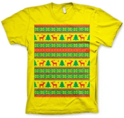 Christmas Knit Pattern Red/Green T-Shirt