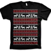 Christmas Knit Pattern White/Red T-Shirt