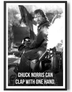 Chuck Norris Can Clap With One Hand Poster