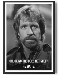 Chuck Norris Does Not Sleep, He Waits Poster