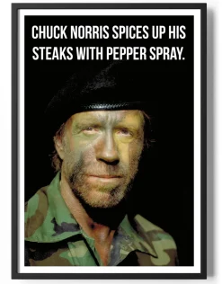 Chuck Norris Spices Up His Steaks With Pepper Spray Poster