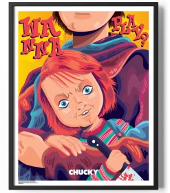 Chucky Wanna Play Cartoon Poster