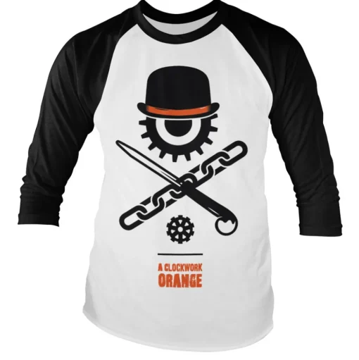 Clockwork Orange Bowler Eye Long Sleeve Baseball Tee