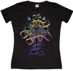 Colorful Cross Girly T-shirt