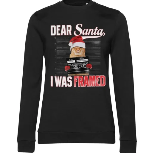 Dear Santa - I Was Framed Girly Sweatshirt