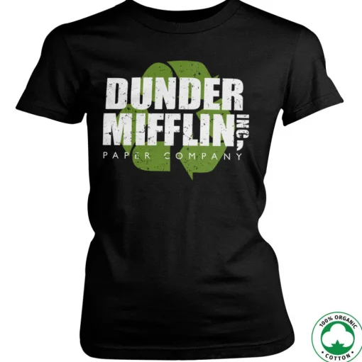 Dunder Mifflin Recycle Logo Organic Girly Tee