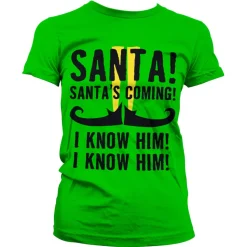 Elf - Santa's Coming Girly Tee