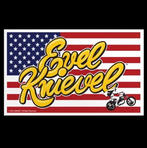 Evel Knievel American Flag Sticker