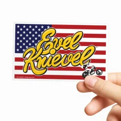 Evel Knievel American Flag Sticker