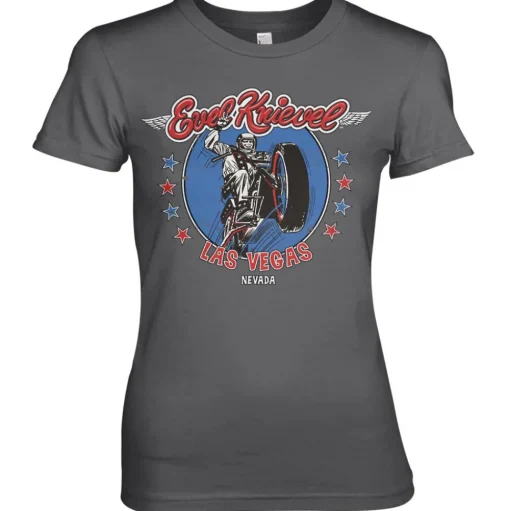 Evel Knievel In Las Vegas Girly Tee