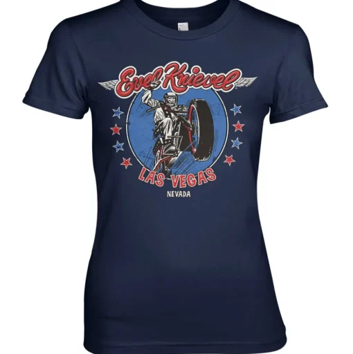 Evel Knievel In Las Vegas Girly Tee
