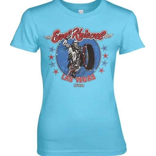 Evel Knievel In Las Vegas Girly Tee