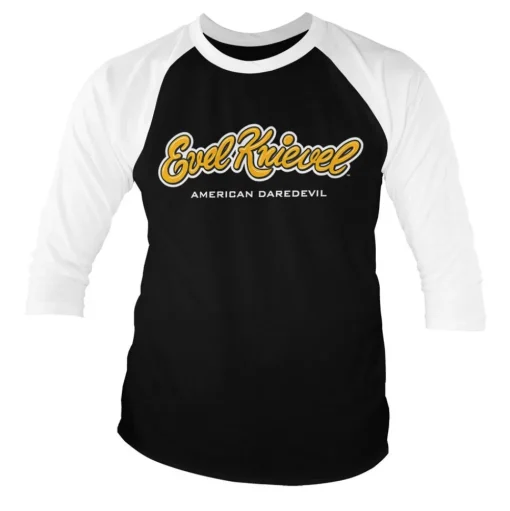 Evel Knievel Logo Baseball 3/4 Sleeve T-Shirt