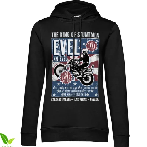 Evel Knievel Poster Girls Hoodie