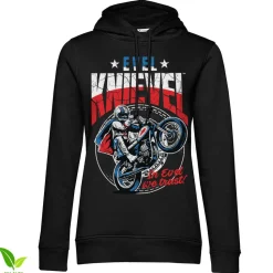 Evel Knievel Wheelie Girls Hoodie