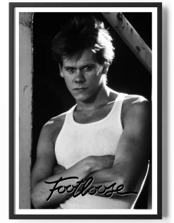 Footloose - Kevin Bacon BW Portrait Poster