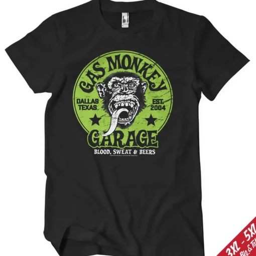 Gas Monkey Garage - Green Logo Big & Tall T-Shirt