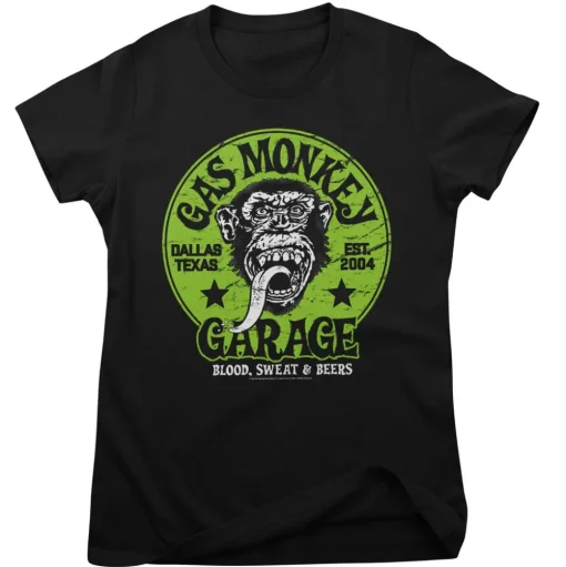 Gas Monkey Garage - Green Logo Girly Tee