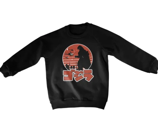 Godzilla Japanese Logo Kids Sweatshirt