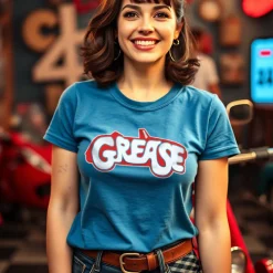 Grease Movie Logo Girly Tee