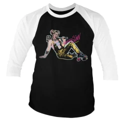 Harley Quinn Roller Skates Baseball 3/4 Sleeve Tee