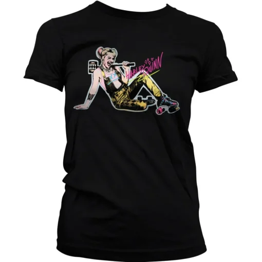 Harley Quinn Roller Skates Girly Tee