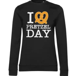 I Love Pretzel Day Girly Sweatshirt
