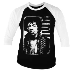 Jimi Hendrix Distressed Baseball 3/4 Sleeve Tee