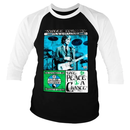 John Lennon - Toronto Peace Festival Baseball 3/4 Sleeve Tee