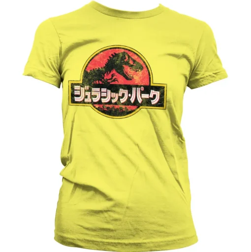 Jurassic Park - Japanese Distressed Logo Girly Tee