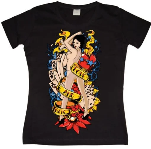 Love And Hate Pin-Up Girly Tee