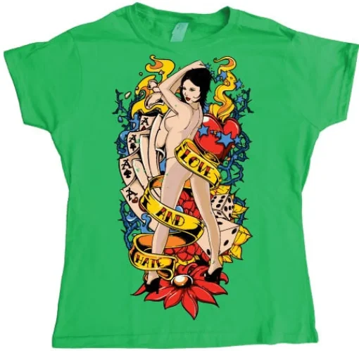 Love And Hate Pin-Up Girly Tee