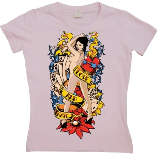 Love And Hate Pin-Up Girly Tee