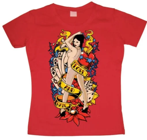 Love And Hate Pin-Up Girly Tee