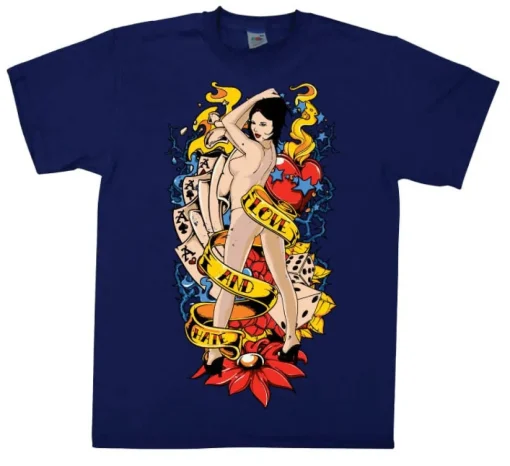 Love And Hate Pin-Up T-Shirt