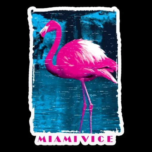 Miami Vice Flamingo Sticker