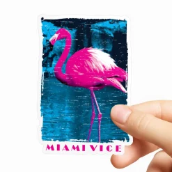 Miami Vice Flamingo Sticker