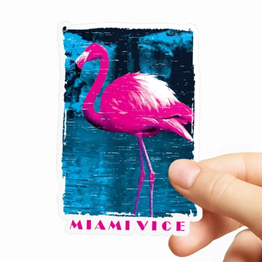 Miami Vice Flamingo Sticker